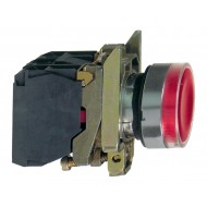 Işıklı basmalı buton, Harmony XB4, metal, sıva altı, 22mm, üniversal LED, düz lens, 1NA + 1NK, 24V AC DC