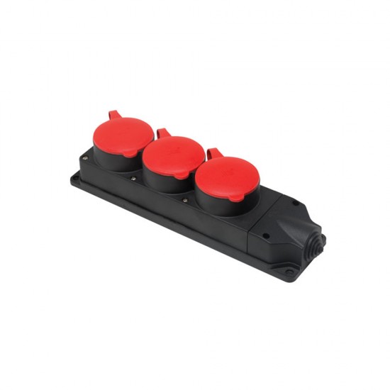 Kauçuk 3 'lü Grup Priz (3x25A. 3 adet)