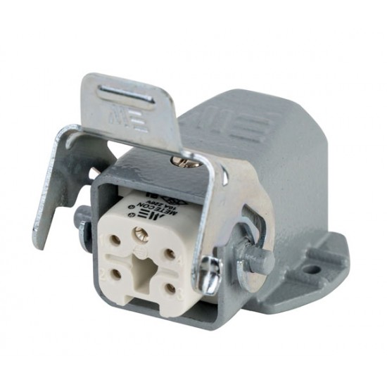 Mete Enerji 403012S 5x10A 4P+E 220-240V IP65 Alüminyum Gövdeli Metal Mandallı Eğik Makine Prizi