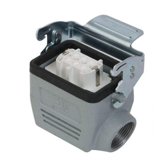 Mete Enerji 403095S 6x16A 6P+E 400V IP65 Alüminyum Gövdeli Yan Giriş Metal Mandallı Contalı Uzatma Prizi